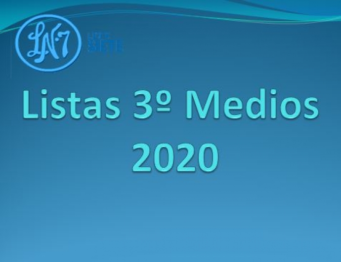 NÓMINA CURSOS TERCEROS MEDIOS 2020